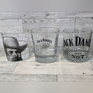 Jack Daniels Clear Glass Rocks/Tumbler Set - Black Logo